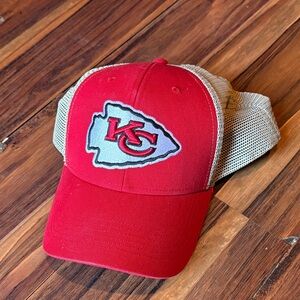 47 Brand Red Cap with Tan Mesh